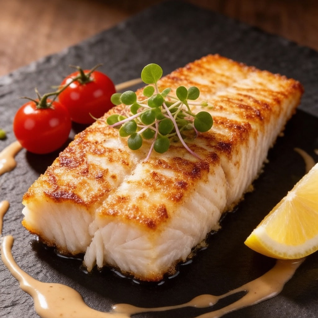 Pan-seared sea bass fillet